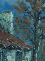 Tableau ancien paysage animé vieille maison en Sologne signé Raymond Besse HST - Miniature 5