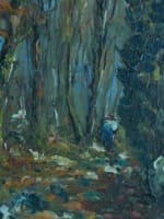 Tableau ancien paysage animé vieille maison en Sologne signé Raymond Besse HST - Miniature 7