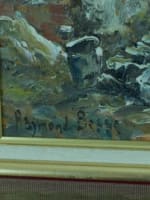 Tableau ancien paysage animé vieille maison en Sologne signé Raymond Besse HST - Miniature 9