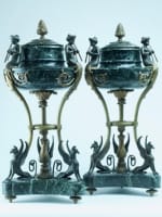 Philippe Thomire cassolettes vase antique bronze marbre femme aulos griffon - Miniature 5