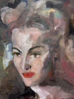 Dessin ancien Christian Schmidt portrait jeune fille aquarelle expressionniste - Miniature 1