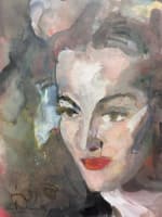 Dessin ancien Christian Schmidt portrait jeune fille aquarelle expressionniste - Miniature 3