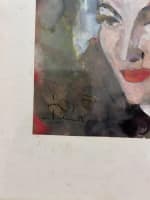 Dessin ancien Christian Schmidt portrait jeune fille aquarelle expressionniste - Miniature 4