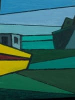 Beau tableau moderne marine bateau marée basse Hubert Hujac Toulouse - Miniature 6