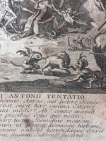 Ancienne gravure Jacques Callot la tentation de Saint Antoine dragon portrait - Miniature 6