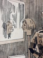 Ancienne lithographie Fernand Fernel préparations dans les coulisses cirque AN - Miniature 2