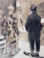 Ancienne lithographie Fernand Fernel préparations dans les coulisses cirque AN - Miniature 7