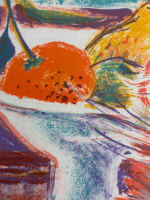 Litho EA portrait de chat sur la table signé Daniel Du Janerand art moderne - Miniature 3