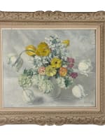 Tableau bouquet de fleurs peinture huile Hélène Rivière Toulouse Henri Martin - Miniature 2