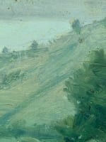 Tableau ancien paysage impressionniste bord du Lot rivière E. Chauvelot Albas - Miniature 5