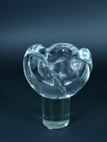 Rare cendrier boule cristal signé Daum 1950 déco design vintage ashtray Daum - Miniature 1