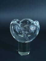 Rare cendrier boule cristal signé Daum 1950 déco design vintage ashtray Daum - Miniature 2