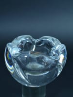 Rare cendrier boule cristal signé Daum 1950 déco design vintage ashtray Daum - Miniature 3