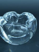 Rare cendrier boule cristal signé Daum 1950 déco design vintage ashtray Daum - Miniature 4