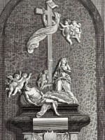 Ancienne gravure le tombeau de Girardon église de Saint Landry Meunier Paris - Miniature 2