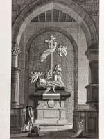 Ancienne gravure le tombeau de Girardon église de Saint Landry Meunier Paris - Miniature 3