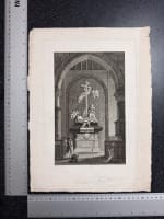 Ancienne gravure le tombeau de Girardon église de Saint Landry Meunier Paris - Miniature 4