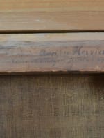 Beau tableau ancien vue de village chaumière ciel Adolphe Hervier Normandie XIXe - Miniature 9