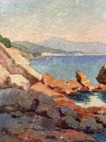 Romain Jouve ancienne aquarelle marine plage de Carqueiranne Toulon bord de mer - Miniature 6
