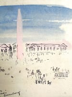 Ancien dessin André Hambourg place de la Concorde animée envoi plume aquarelle - Miniature 6