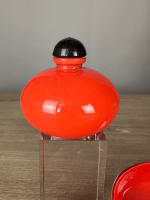 Ancienne garniture de toilette Art déco verre rouge Tango Powolny Loetz - Miniature 5