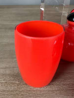 Ancienne garniture de toilette Art déco verre rouge Tango Powolny Loetz - Miniature 7