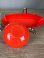 Ancienne garniture de toilette Art déco verre rouge Tango Powolny Loetz - Miniature 9