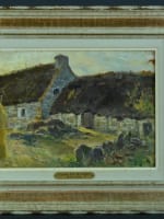 Tableau ancien paysage ferme chaumière bretonne Gaston Guignard HSP cadre - Miniature 9