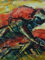 Ancien tableau expressionniste signé Rodolphe Caillaux portrait Les Scarabées - Miniature 5