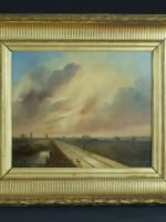 Tableau ancien marine Théodore Gudin paysage Nord pêcheur ciel orage cadre XIXe - Miniature 3