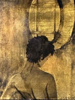 Beau tableau moderne laque sur panneau portrait de couple dénudé Oculus Gobing - Miniature 1