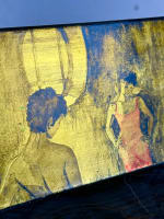 Beau tableau moderne laque sur panneau portrait de couple dénudé Oculus Gobing - Miniature 3