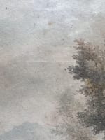 Ancien dessin paysage animée ruines Italie Grand Tour Rome Naples signé Brune - Miniature 8