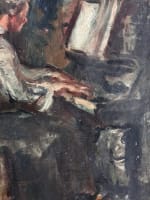 Ancien tableau portrait dame au piano salon Paul Dantin Juliette musique 1900 - Miniature 7