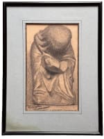 Ancien dessin portrait étude portrait figure Henri Rachou Toulouse Lautrec 1900 - Miniature 2