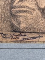 Ancien dessin portrait étude portrait figure Henri Rachou Toulouse Lautrec 1900 - Miniature 5