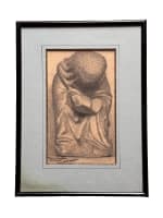 Ancien dessin portrait étude portrait figure Henri Rachou Toulouse Lautrec 1900 - Miniature 7
