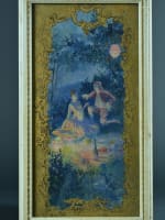 Ancien tableau Rochegrosse portrait diner couple champagne romantique nuit XIXe - Miniature 4