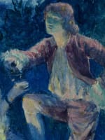 Ancien tableau Rochegrosse portrait diner couple champagne romantique nuit XIXe - Miniature 7