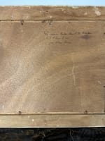 Beau tableau ancien vue de rue propriété village signé Marie Sourice Anjou Loire - Miniature 8