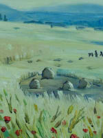 Tableau ancien orientaliste les moissons Algérie Mitidja Alger Andrée Connée - Miniature 5