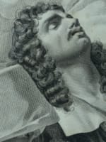 Grande gravure théâtre Molière comédie française Adrien Migneret cadre or rare - Miniature 1