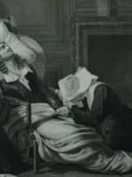 Grande gravure théâtre Molière comédie française Adrien Migneret cadre or rare - Miniature 3