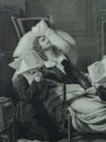 Grande gravure théâtre Molière comédie française Adrien Migneret cadre or rare - Miniature 4