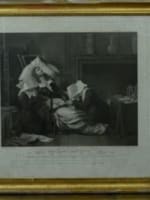 Grande gravure théâtre Molière comédie française Adrien Migneret cadre or rare - Miniature 11