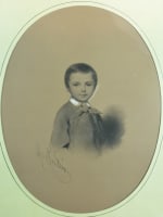 Dessin ancien portrait enfant comte Gabriel de Ramel Alès Gard Pierre Senties - Miniature 3