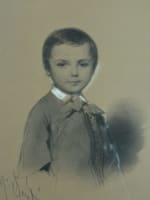 Dessin ancien portrait enfant comte Gabriel de Ramel Alès Gard Pierre Senties - Miniature 4