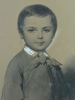 Dessin ancien portrait enfant comte Gabriel de Ramel Alès Gard Pierre Senties - Miniature 5