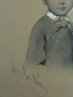 Dessin ancien portrait enfant comte Gabriel de Ramel Alès Gard Pierre Senties - Miniature 6