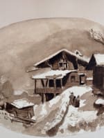 Ancien album de dessin, album amicorum signé M. D'Arlincourt Bretagne Normandie - Miniature 5